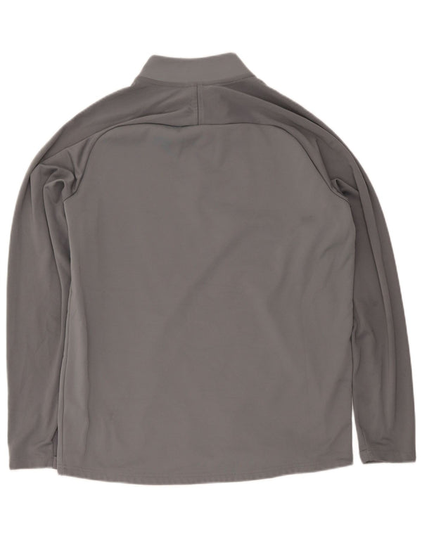 Nike Herren Dri Fit Pullover-Trainingsoberteil mit Reißverschluss, Größe L, Grau, Farbblock