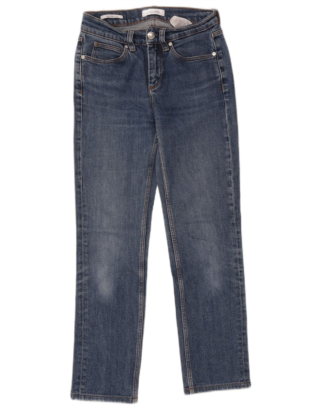 Calvin Klein Damen Straight Jeans W26 L26 Blaue Baumwolle