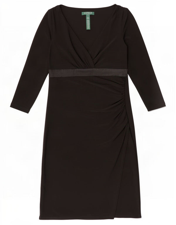 Ralph Lauren Damen-Etuikleid mit 3/4-Ärmeln, Größe S, Schwarz, Polyester