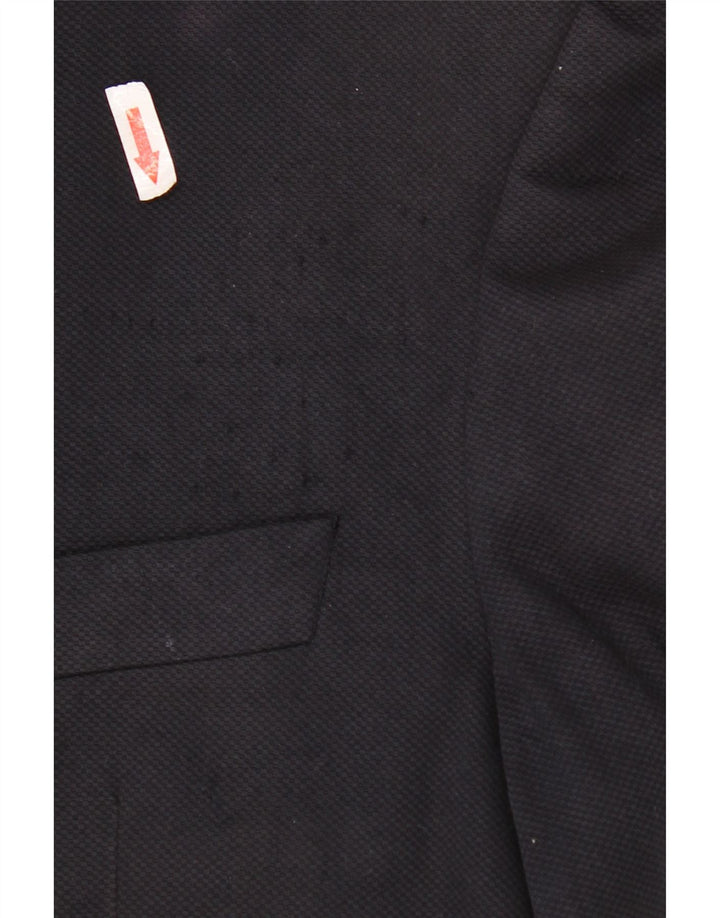 Zara Herren-Blazer mit 2 Knöpfen, EU 48, mittelmarineblaue Baumwolle