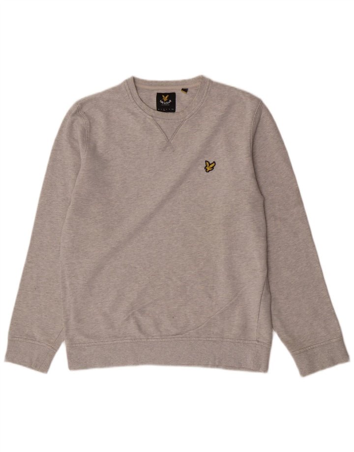 Lyle & Scott Herren-Sweatshirt-Pullover aus mittelgrauer Baumwolle