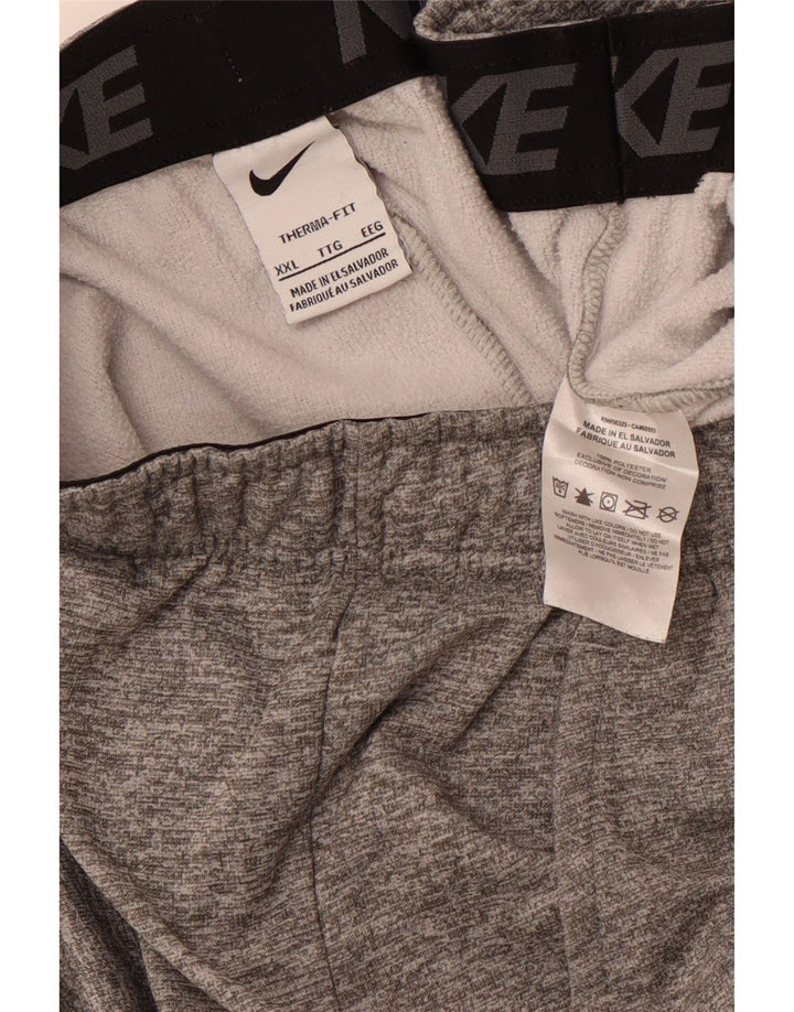 NIKE Herren Therma-Fit Graphic Trainingshose Jogger 2XL Grau meliert