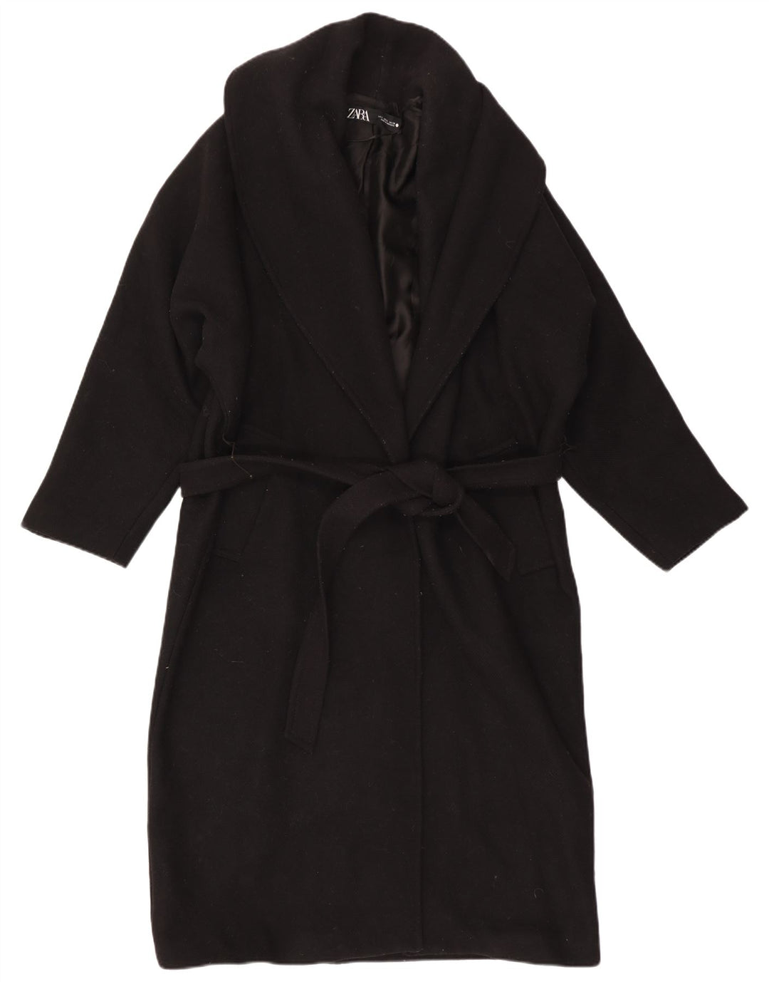 Zara Damen Mantel UK 14 Medium Schwarz