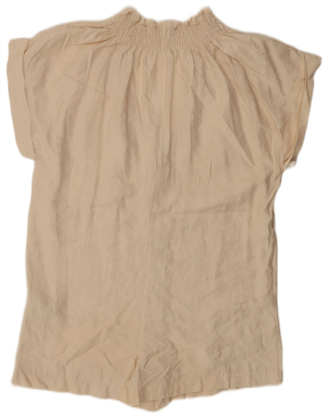 ZARA Damen Übergroßer Playsuit UK 6 XS Beige Lyocell