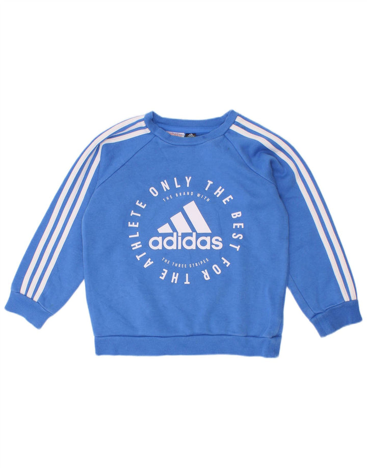 Adidas Jungen Grafik-Sweatshirt-Pullover, 2–3 Jahre, blaue Baumwolle