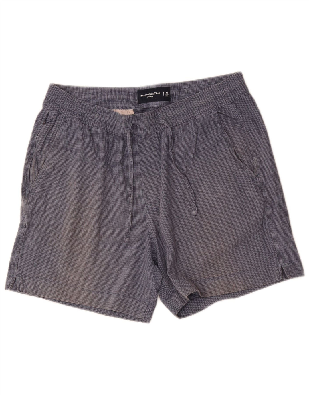 Abercrombie & Fitch Damen-Chinoshorts, Größe M, W32, Marineblau mit Hahnentrittmuster