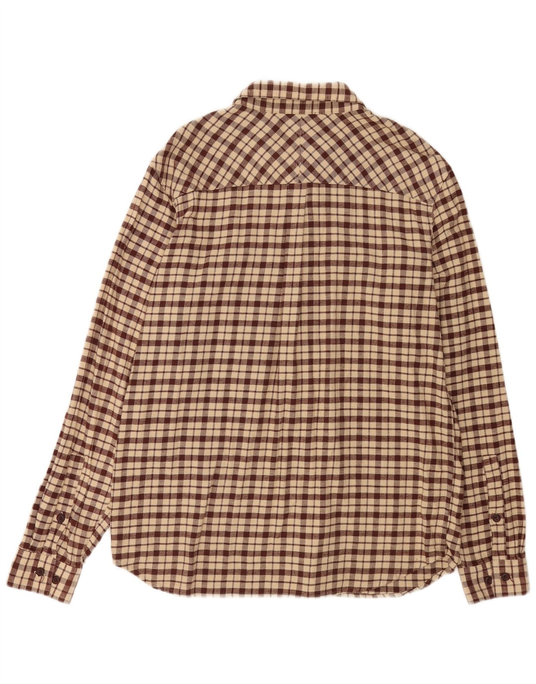 Columbia Mens Active Flannel Shirt XL Beige Karo Baumwolle
