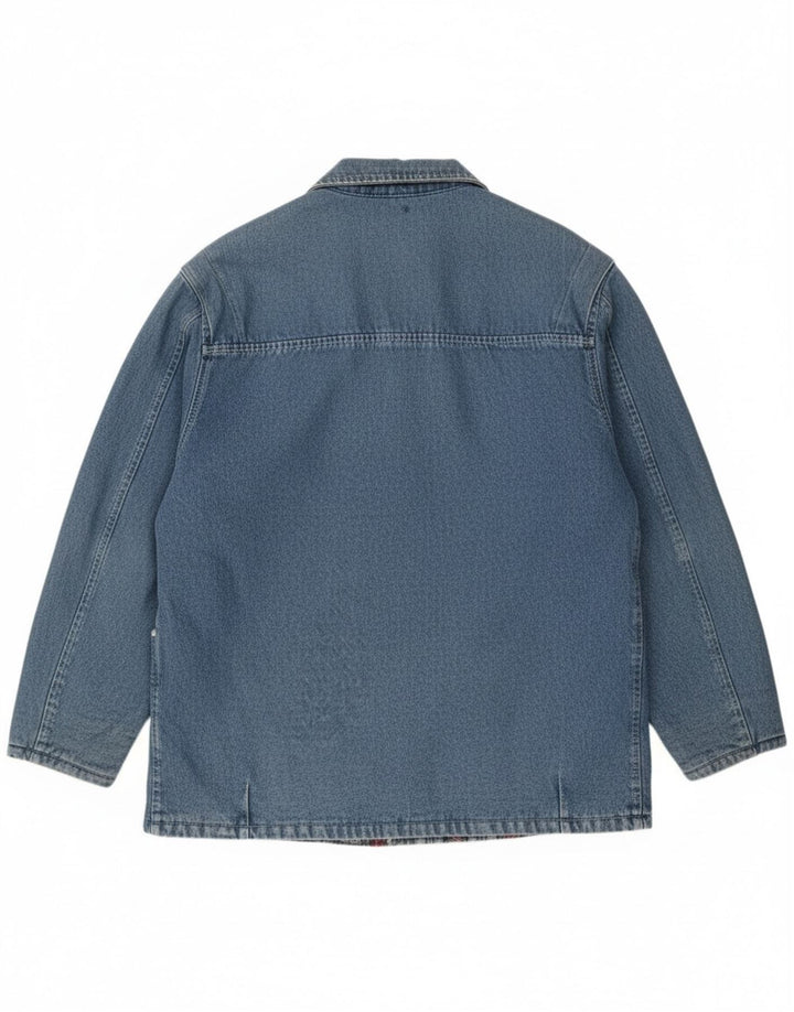 Wampum Herren Jeansmantel UK 40 Große blaue Baumwolle