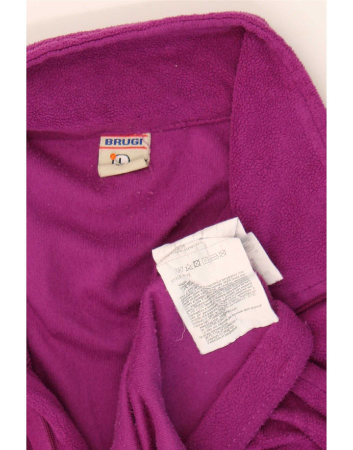 Brugi Damen-Fleecepullover mit Reißverschluss am Hals, UK 16, Größe L, Lila, Polyester