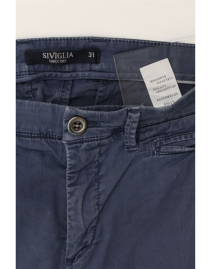 SIVIGLIA Mens Chino Shorts W31 Medium Blue Cotton Vintage SIVIGLIA and Second-Hand SIVIGLIA from Messina Hembry 