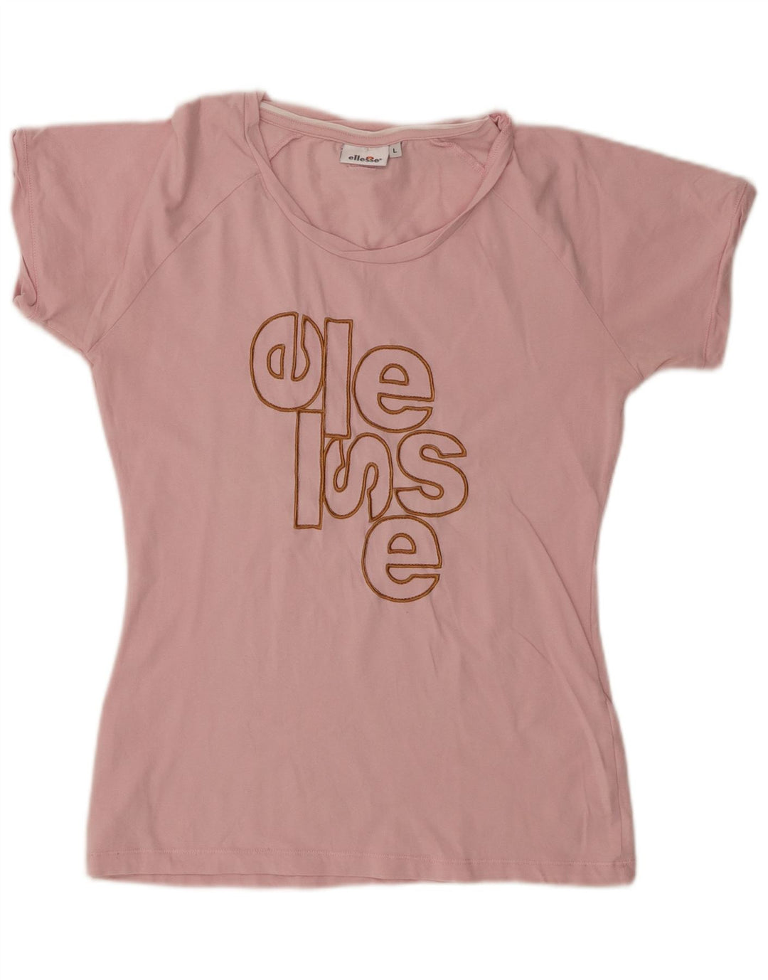 Ellesse Womens Graphic T-Shirt Top UK 14 Large Rosa Baumwolle