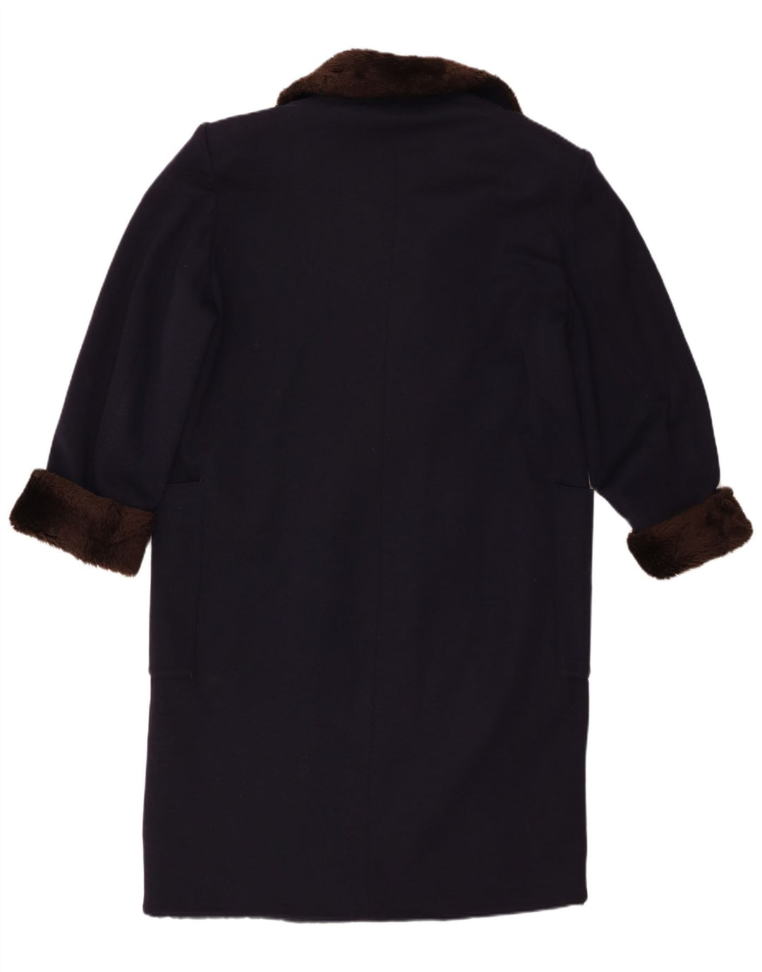 Sportmax Damen Zweireihiger Mantel UK 16 Large Marineblau