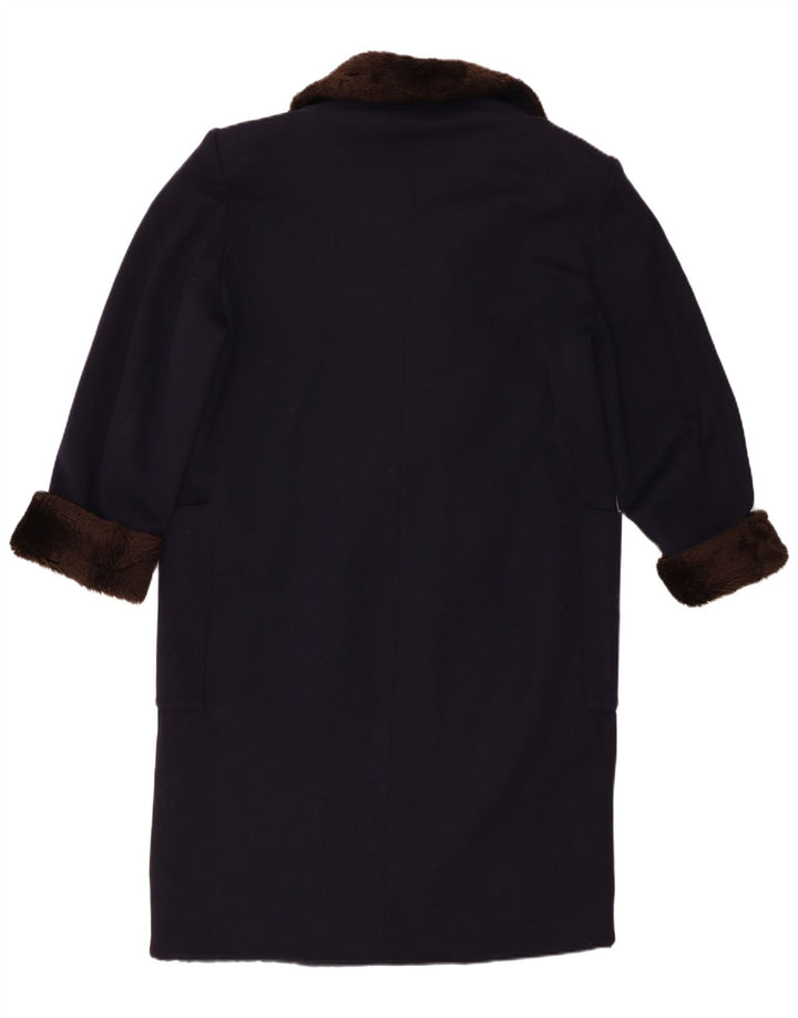 Sportmax Damen Zweireihiger Mantel UK 16 Large Marineblau