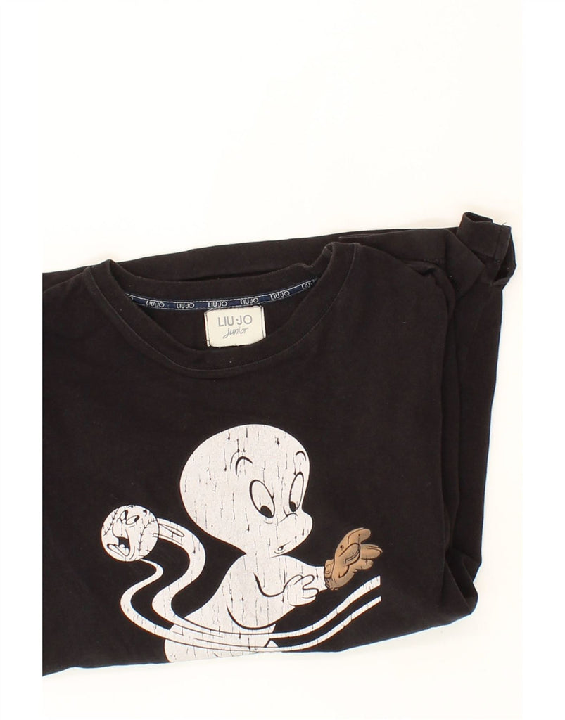 LIU JO Girls Casper The Ghost Graphic Top Long Sleeve 10-11 Years Black Vintage Liu Jo and Second-Hand Liu Jo from Messina Hembry 