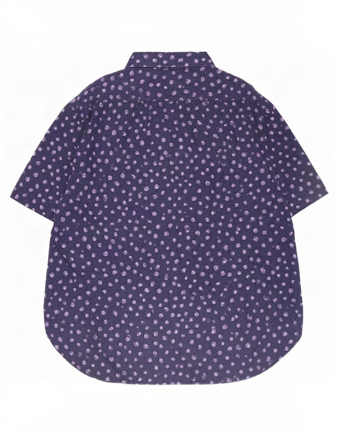 Stefanel Herren-Kurzarmhemd mit abstraktem Muster, mittelmarineblaue Baumwolle