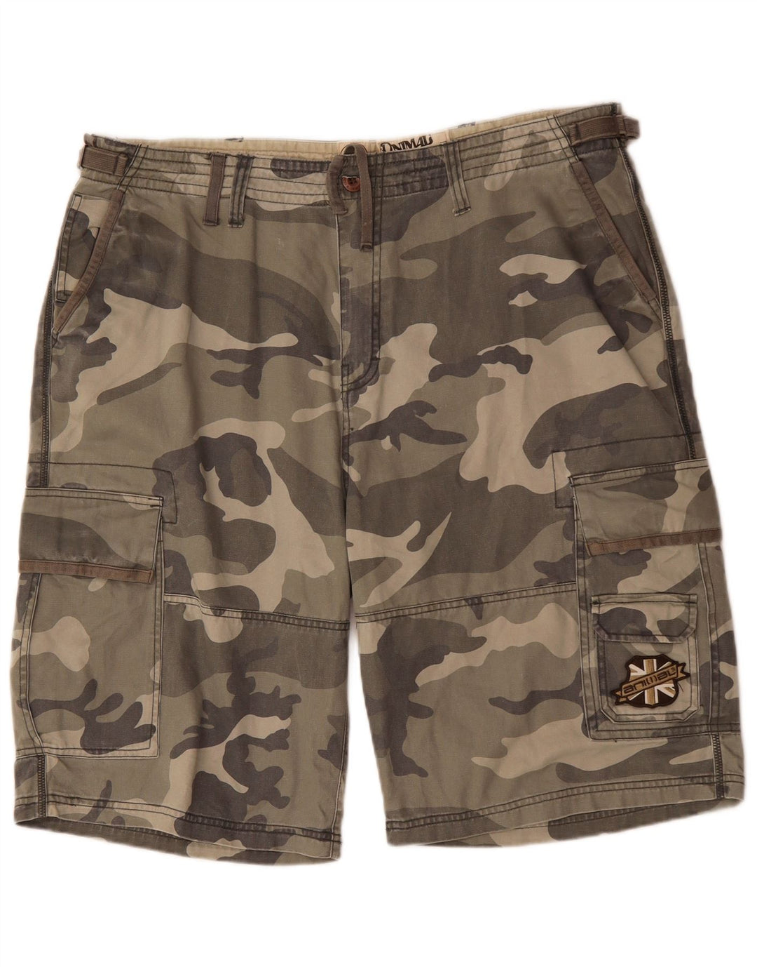 ANIMAL Herren Cargo Shorts 2XL W42 Khaki Camouflage Baumwolle