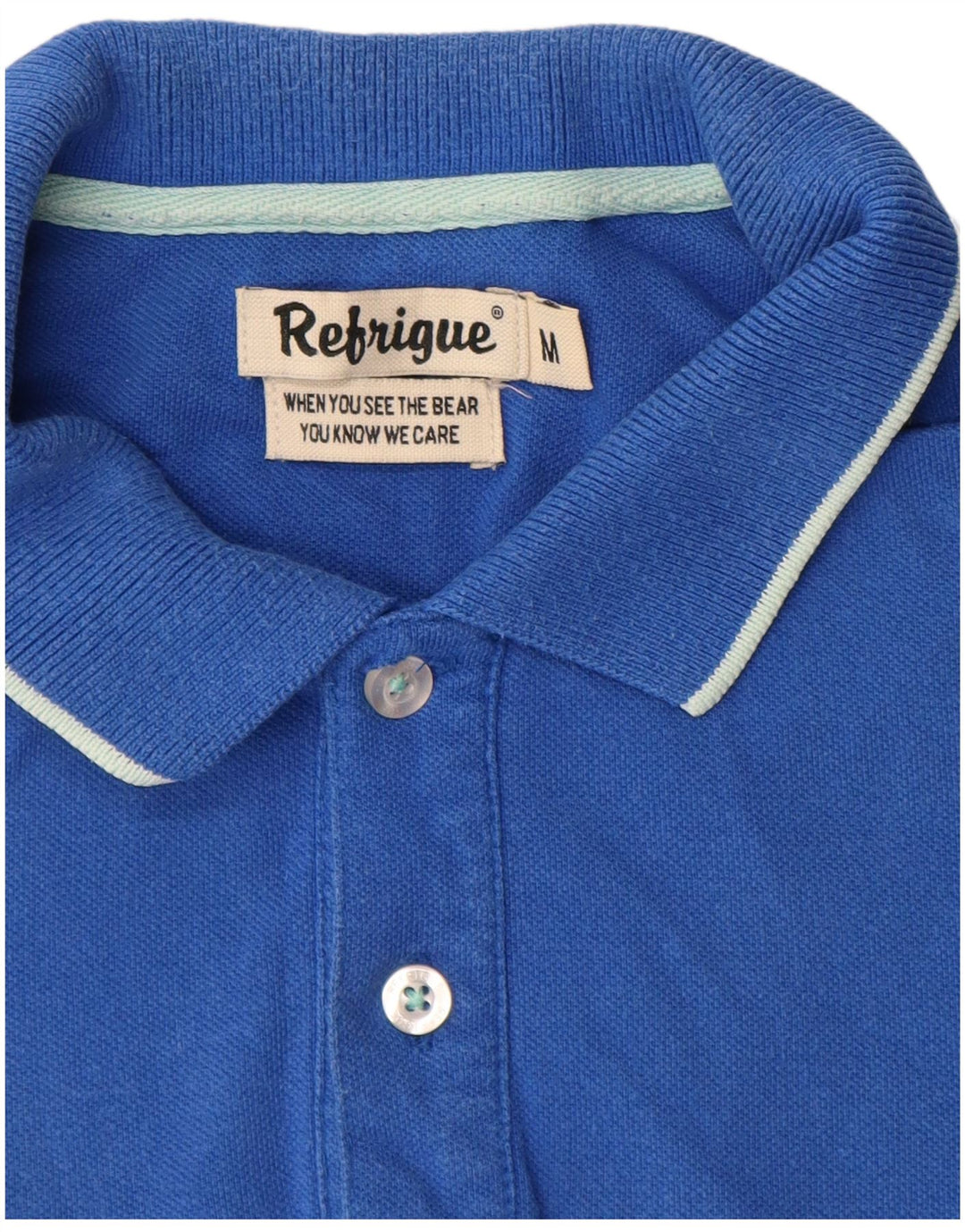 REFRIGUE Herren-Poloshirt aus mittelblauer Baumwolle
