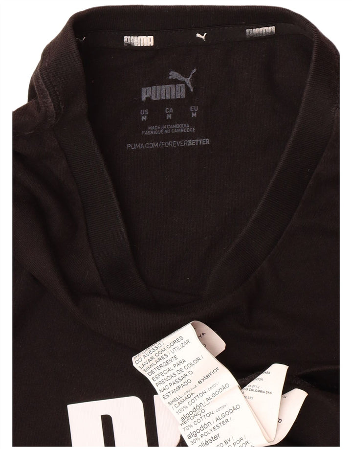 PUMA Herren Grafik T-Shirt Top Medium Schwarz Baumwolle