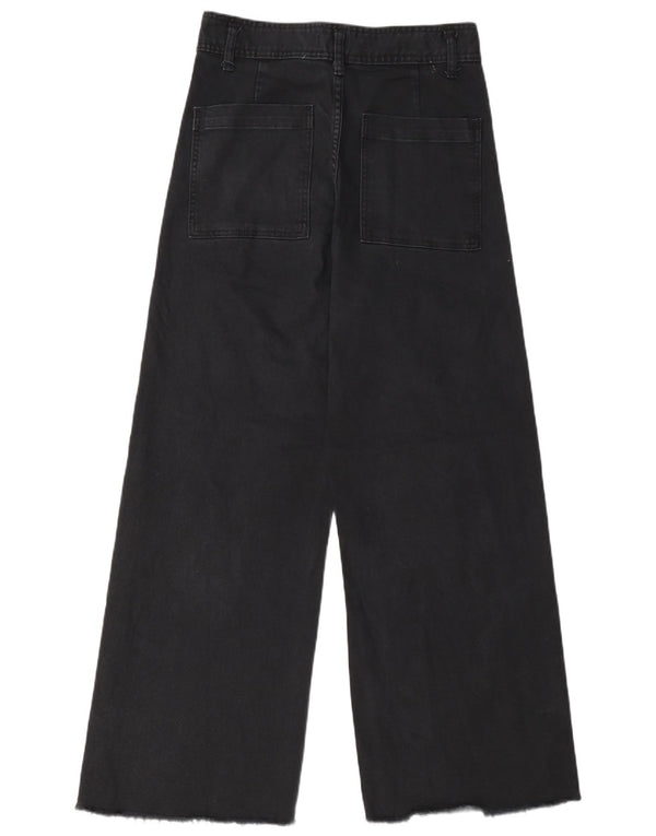 Zara Damen Jeans mit weitem Bein EU 40 Mittel W30 L29 Schwarz
