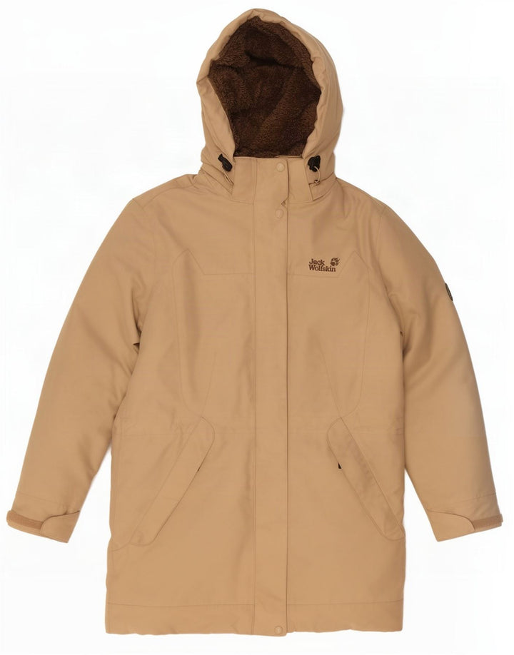 Jack Wolfskin Damen Parka mit Kapuze, UK 14, Mittelbeige, Polyester