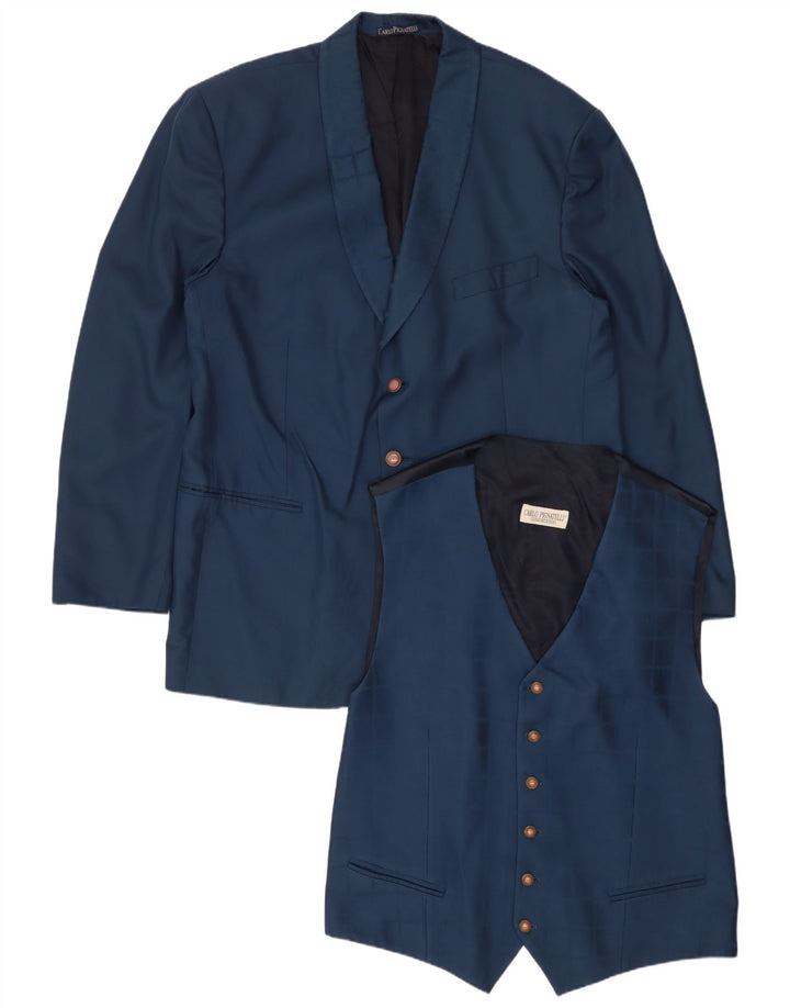 Carlo Pignatelli Herren 2-teiliges Set IT 56 3XL Blaue Seide