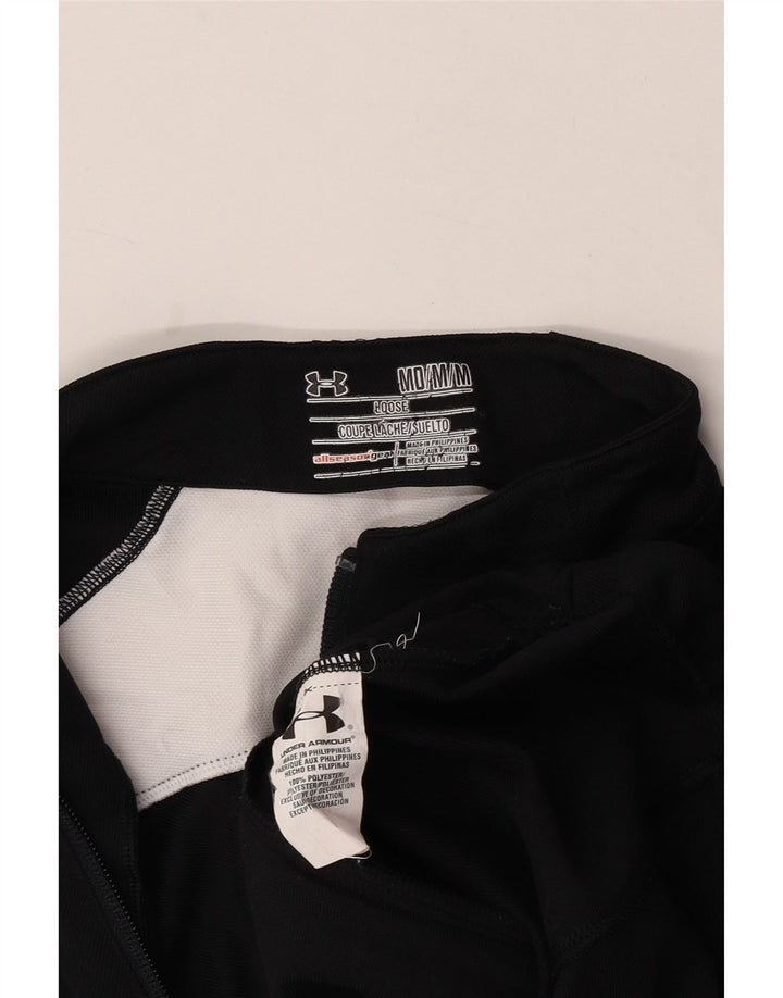 Under Armour Herren-Pullover-Trainingsanzugoberteil mit Reißverschluss, Mittelschwarz, Farbblock