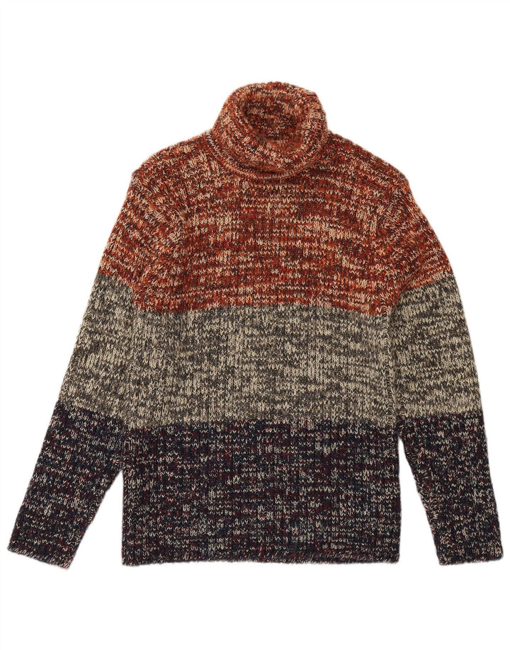 Rollkragenpullover für Herren von Moto, mittelgroß, mehrfarbig, Farbblock