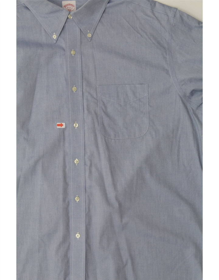 BROOKS Mens Shirt Size 17 2/3 XL Blue Cotton Vintage Brooks and Second-Hand Brooks from Messina Hembry 