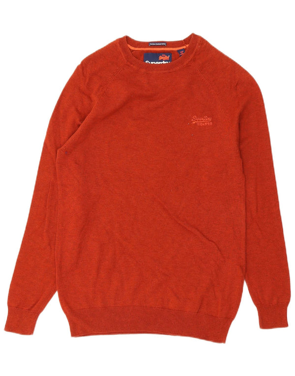 Superdry Herren-Pullover mit U-Boot-Ausschnitt, Größe S, Orange, Baumwolle