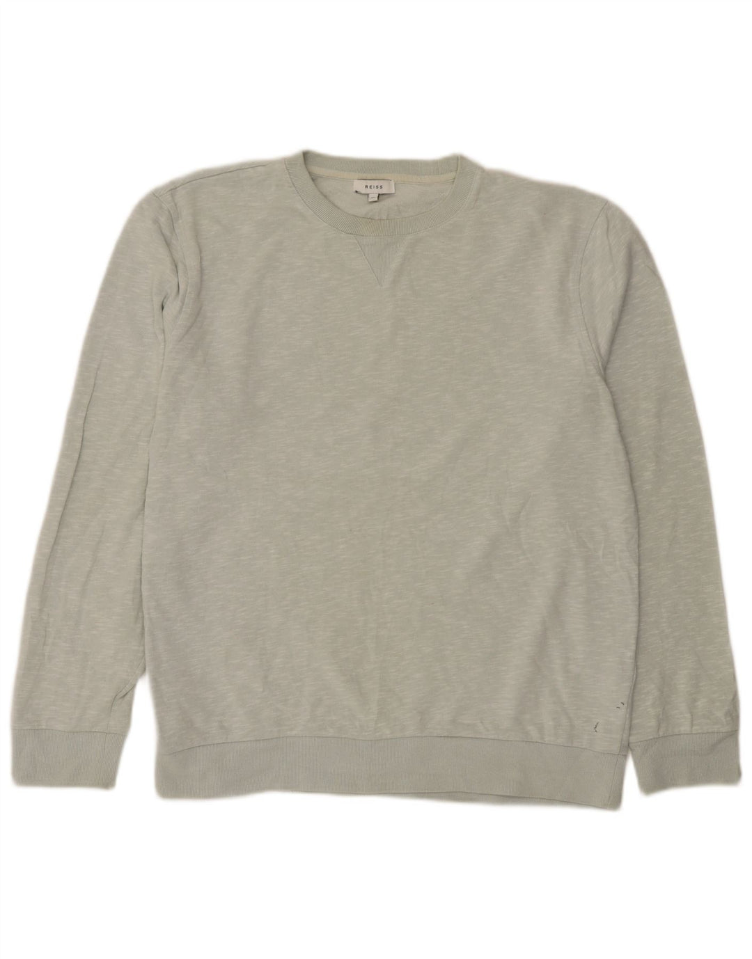 Reiss Herren-Sweatshirt-Pullover XL, grau gefleckte Baumwolle