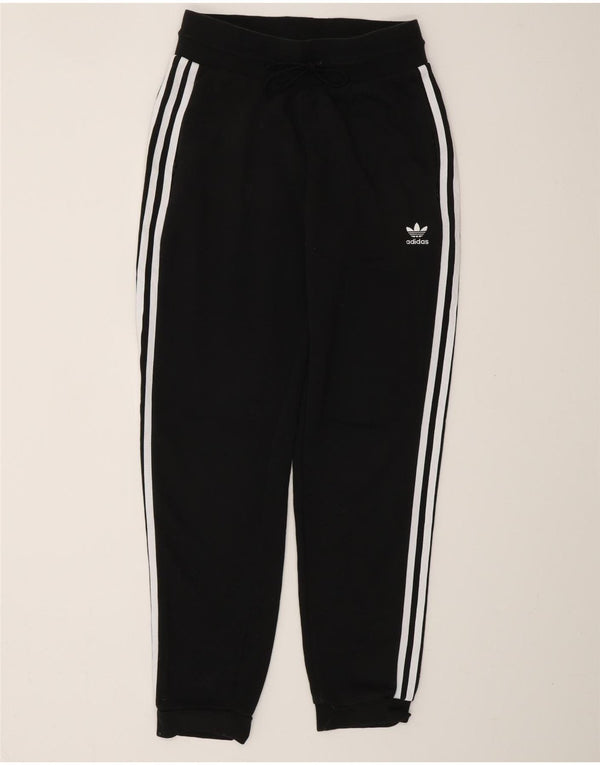 ADIDAS Damen Trainingshose Jogger UK 10 Small Schwarz Baumwolle