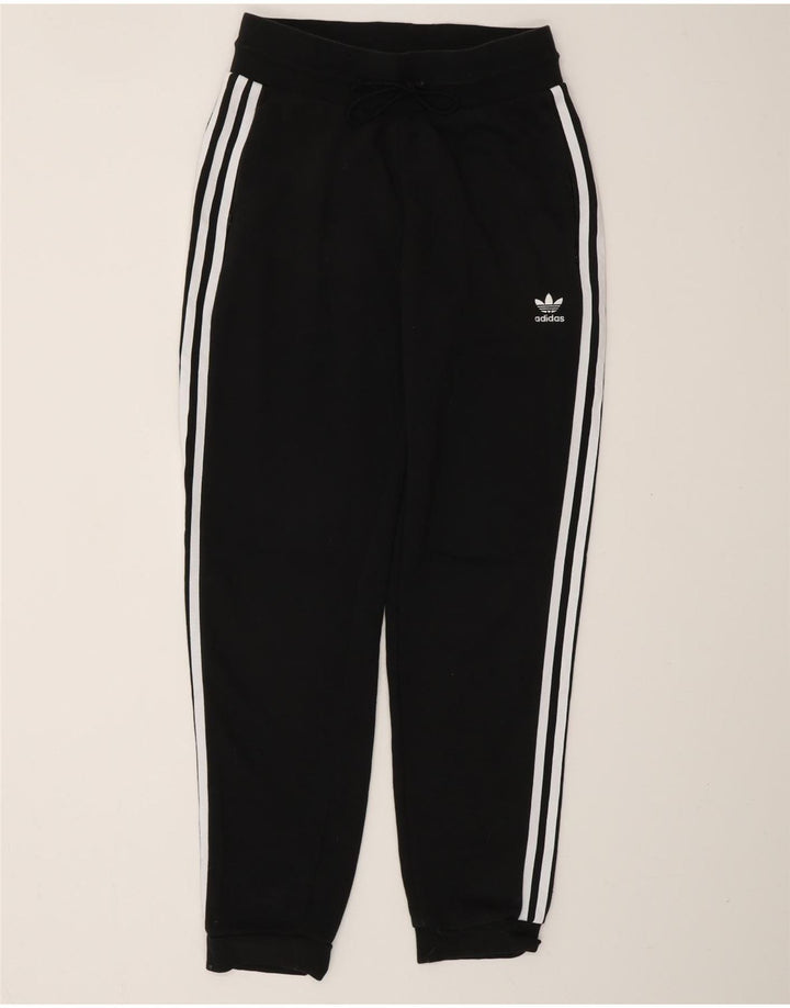 ADIDAS Damen Trainingshose Jogger UK 10 Small Schwarz Baumwolle