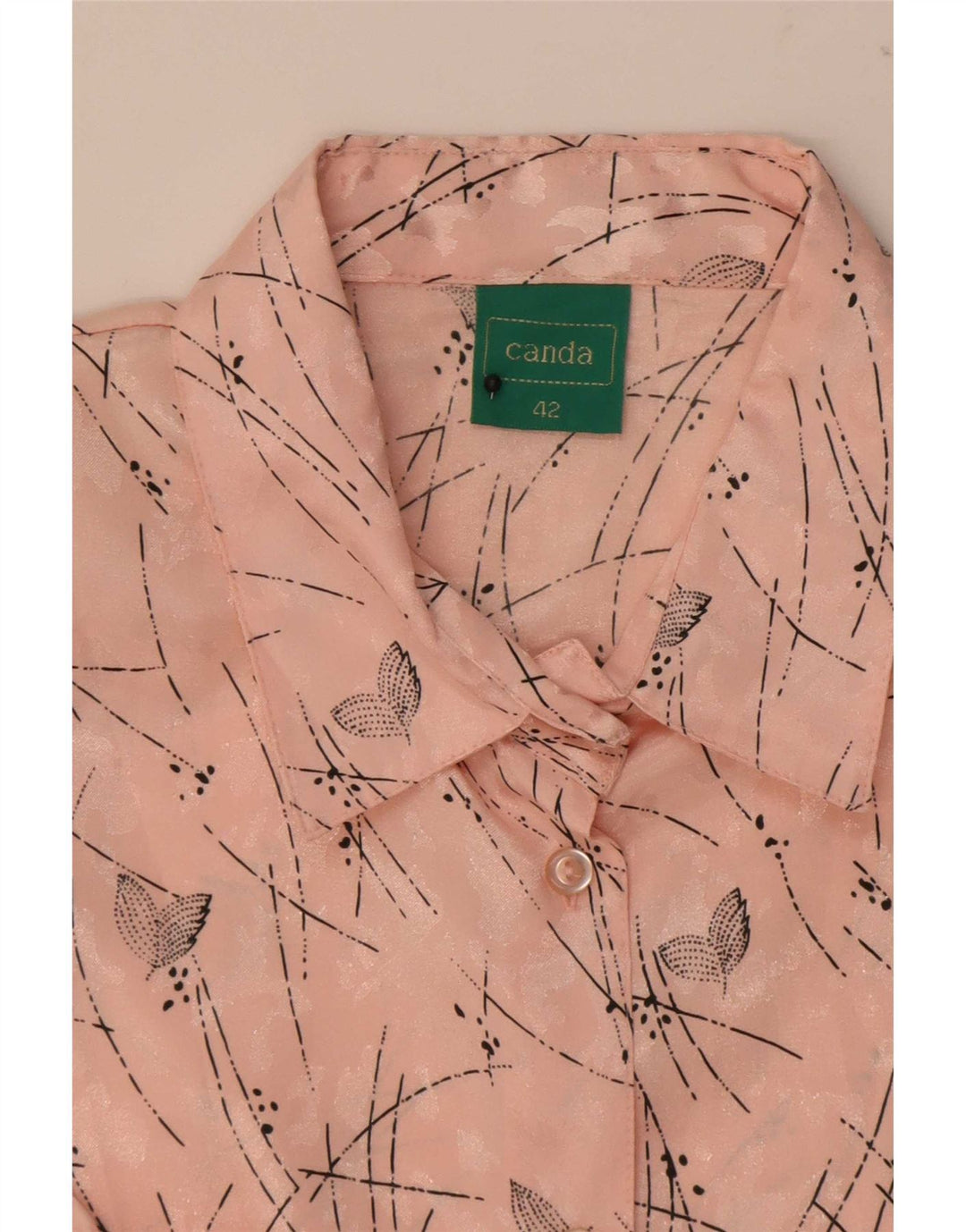 Canda Damen-Hemdbluse mit abstraktem Muster, kurzärmelig, EU 42, Größe L, Rosa