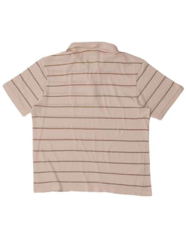 Lacoste Herren-Poloshirt, Größe 6 XL, weiß gestreift, Baumwolle