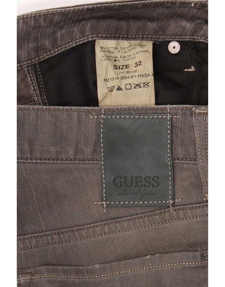 Guess Herren Distressed Straight Jeans W32 L32 Graue Baumwolle