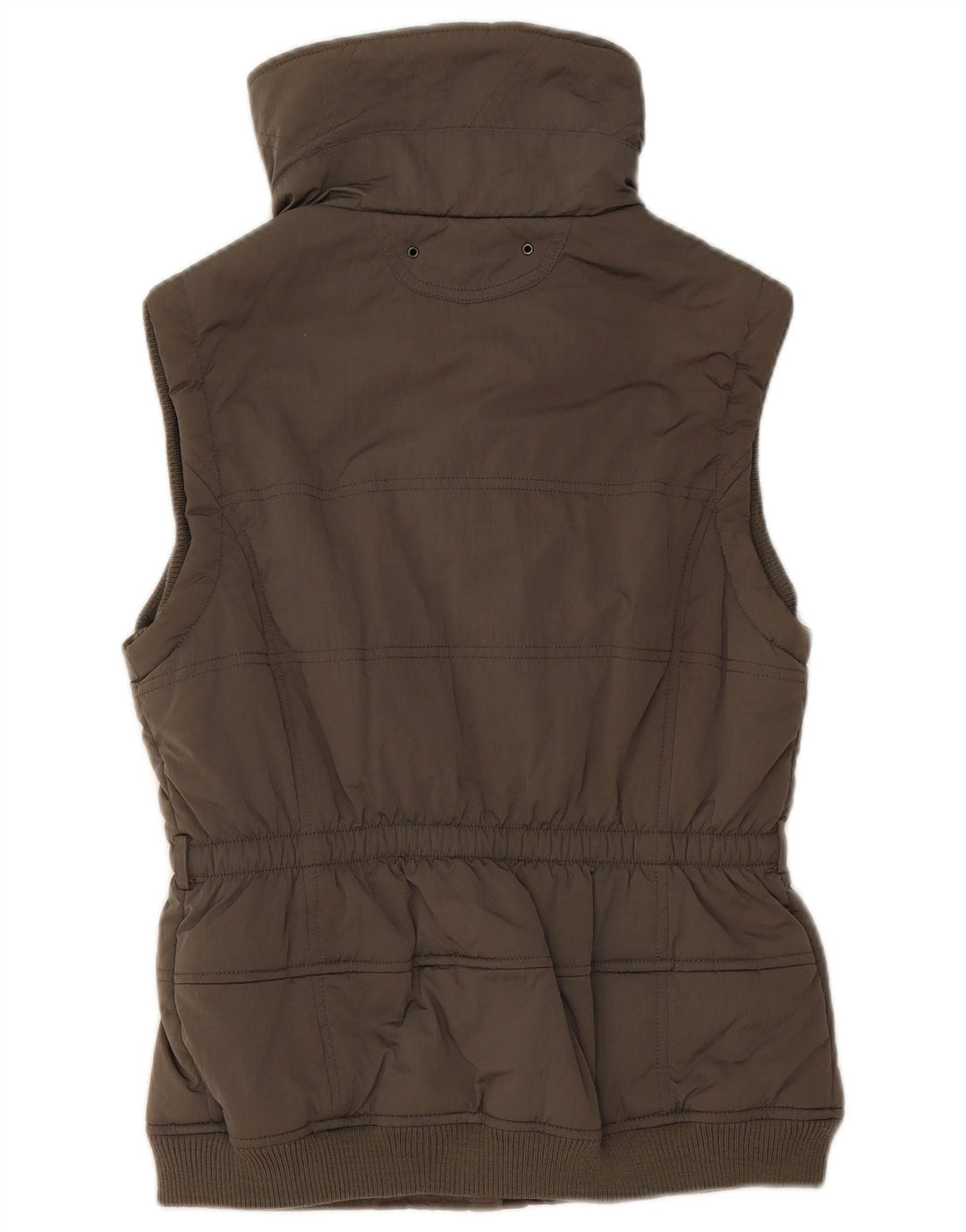 MASSIMO DUTTI Womens Padded Gilet UK 12 Medium Khaki Nylon