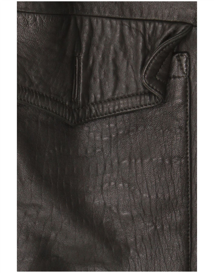 Henry Cottons Damen Übergroße Lederjacke IT 42 Mittelschwarzes Leder
