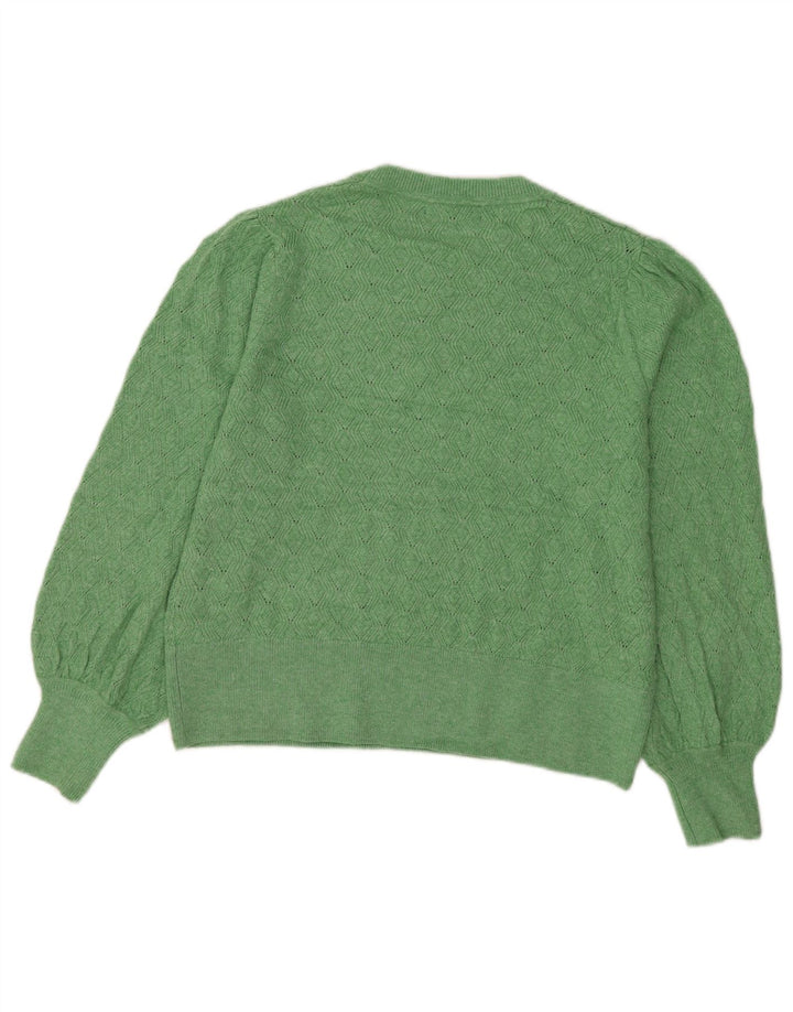 Marks & Spencer Damen-Pullover mit Rundhalsausschnitt, Gr. 16, Größe L, Grün, Polyester