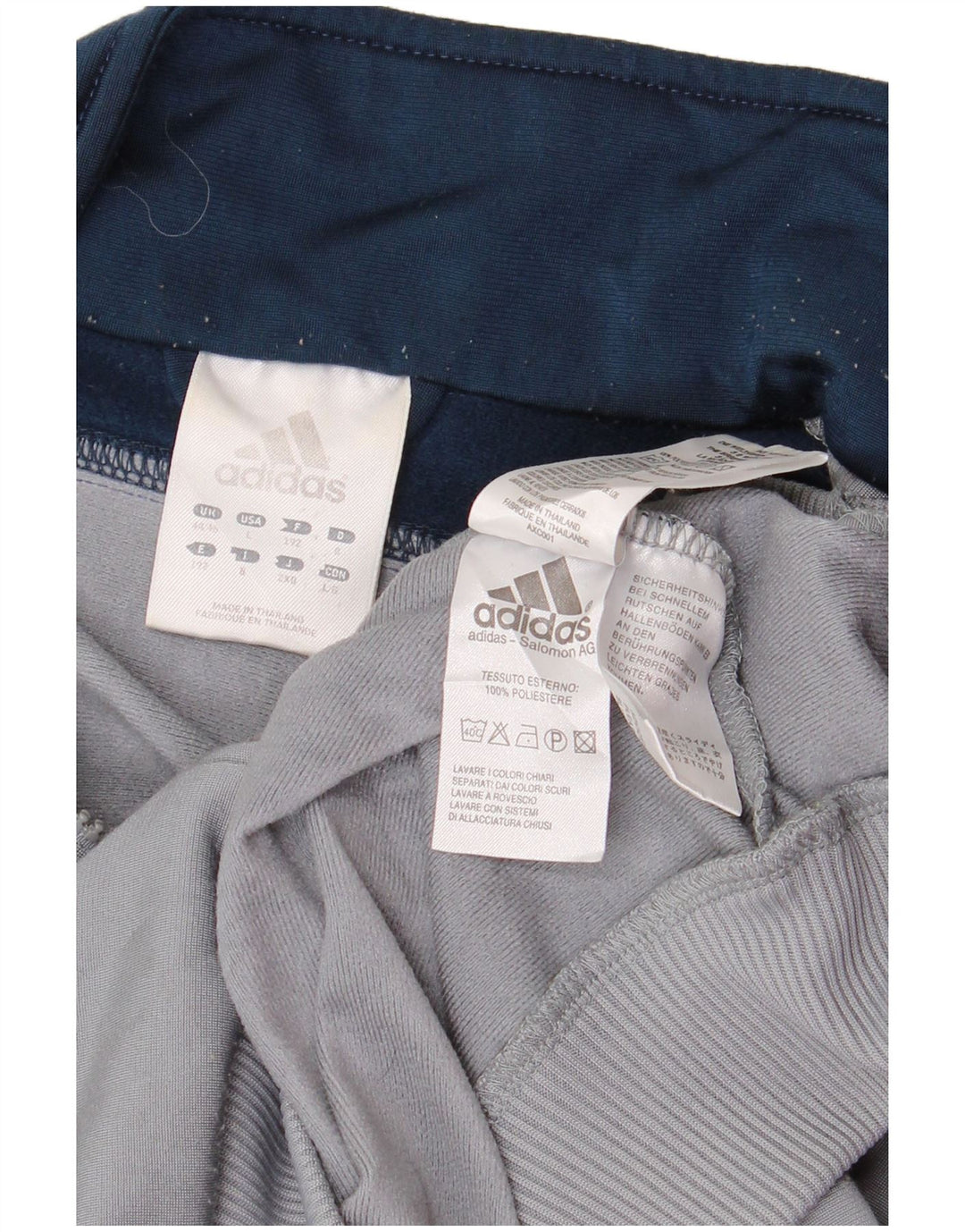 Adidas Herren-Trainingsanzugoberteil, UK-Größe 44/46, großes graues Colourblock-Polyester