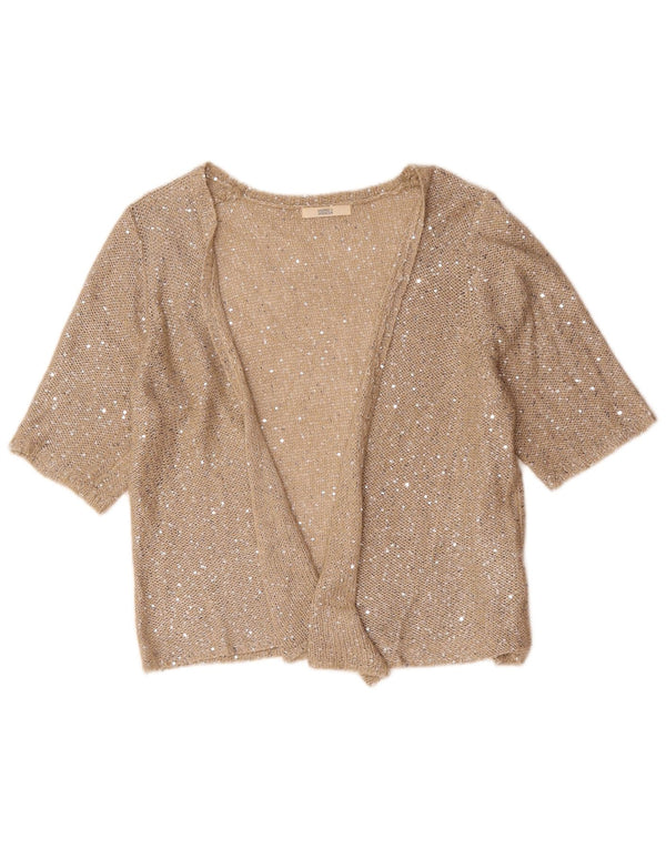 Marks & Spencer Damen-Strickjacke mit kurzen Ärmeln, Gr. 20, 2XL, Beige