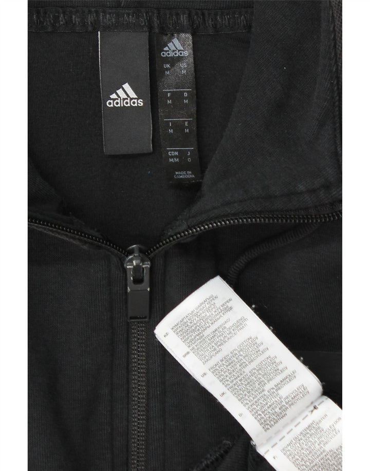 Adidas Herren-Kapuzenpullover mit Reißverschluss, mittelschwarz, Baumwolle