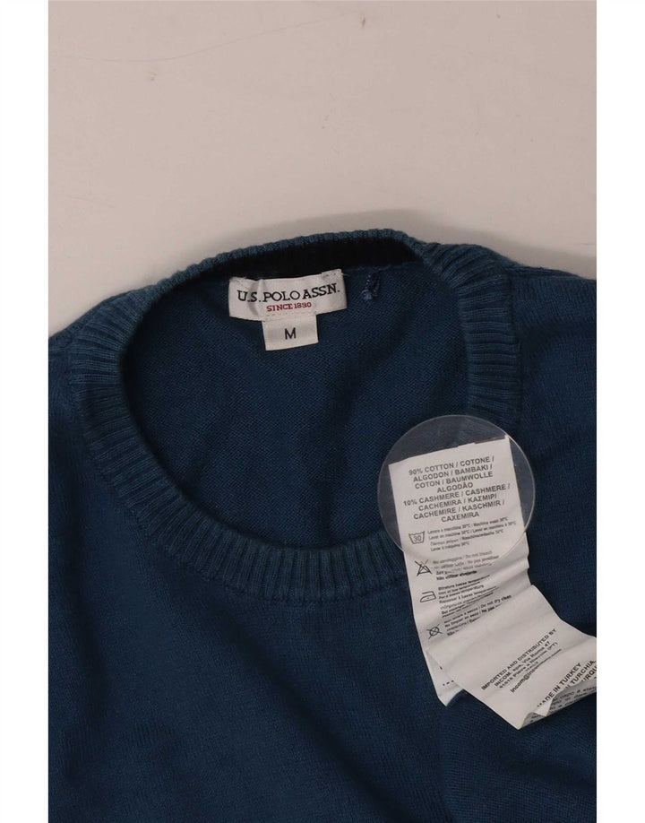 U.S. Polo Assn. Herren-Pullover mit Rundhalsausschnitt aus mittelblauer Baumwolle