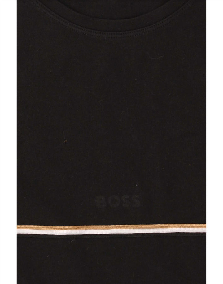 Hugo Boss Herren T-Shirt Top Medium Schwarz Baumwolle