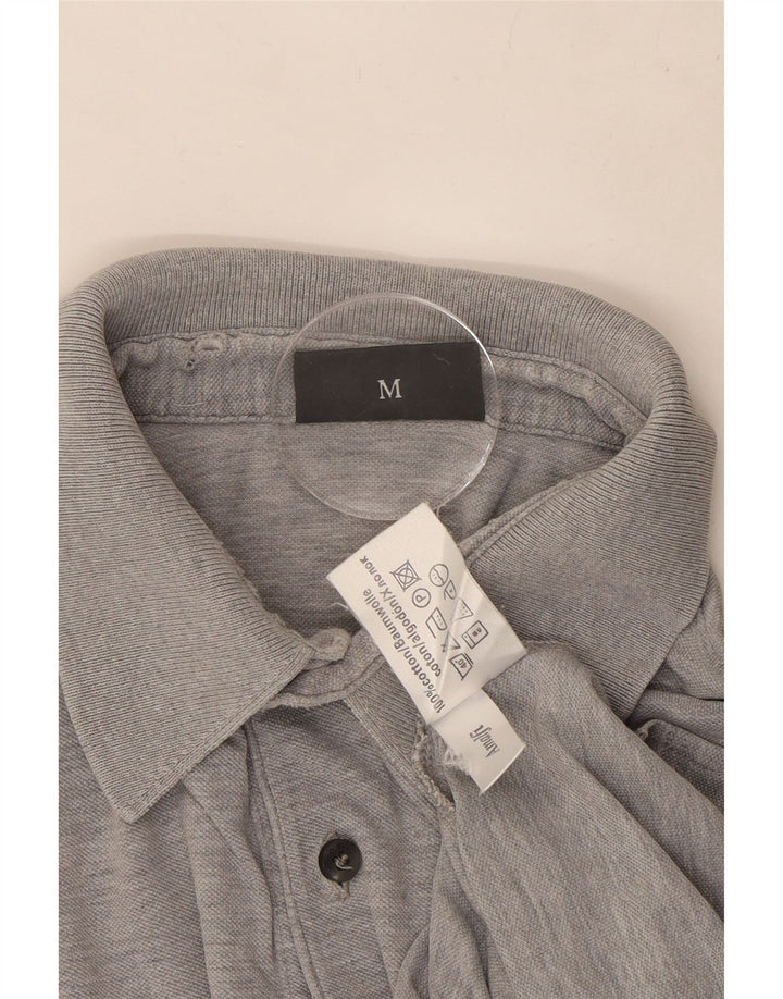 Hugo Boss Herren-Poloshirt aus mittelgrau gefleckter Baumwolle