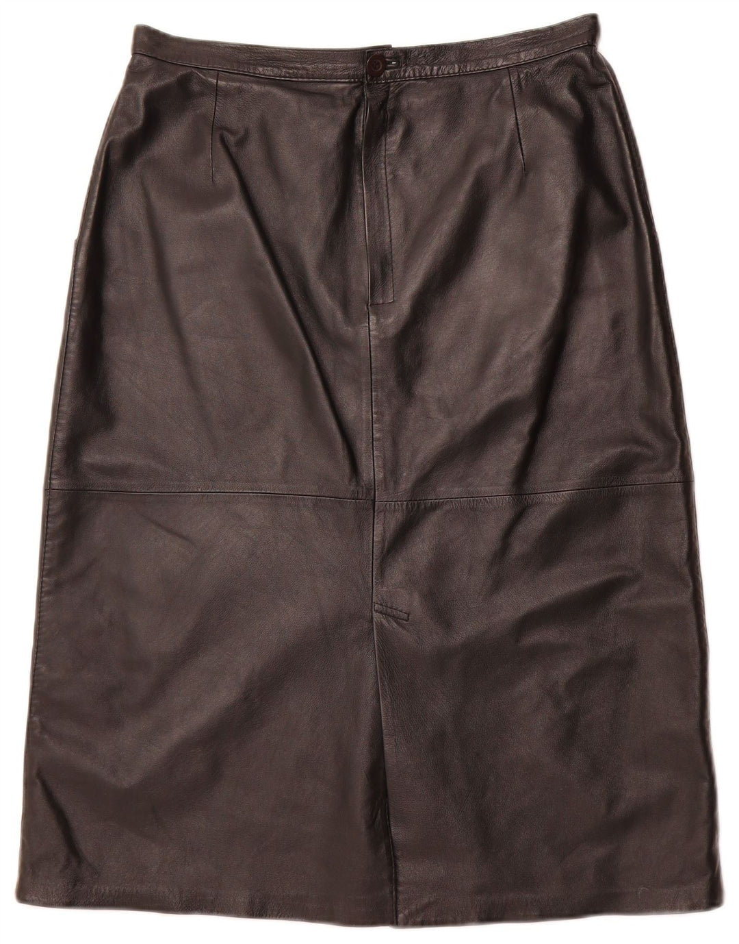 VINTAGE Damen Lederrock IT 44 Medium W32 Schwarz