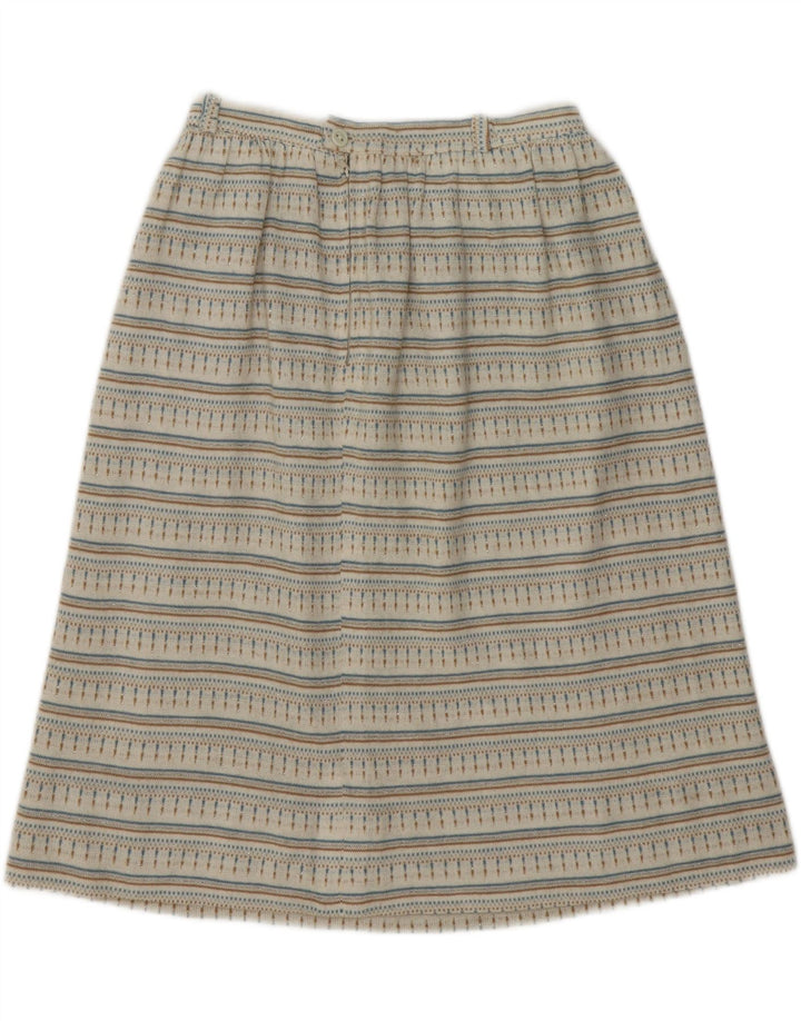 VINTAGE Womens A-Line Skirt W28 Medium Beige Striped