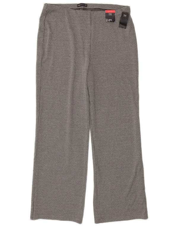 Marks & Spencer Gerade Damenhose UK 18 XL W36 L32 Grauer Hahnentritt