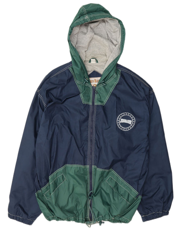 John Baner Herren-Regenjacke mit Kapuze, UK 46 3XL, Marineblau, Farbblock
