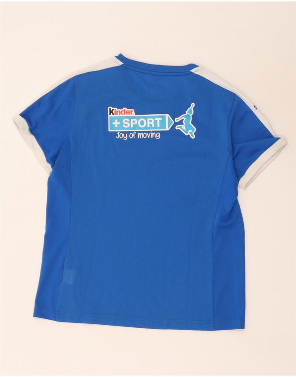 Puma Damen Italia Graphic T-Shirt Top UK 14 Large Blue Colourblock