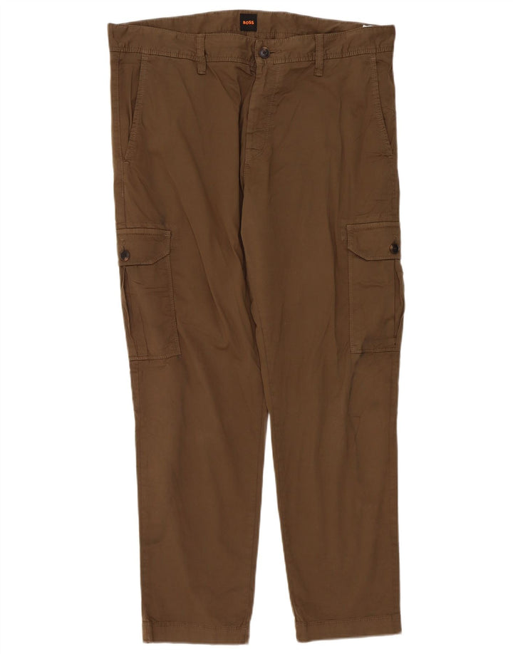 Hugo Boss Herren Slim Cargohose W36 L29 Khaki Baumwolle